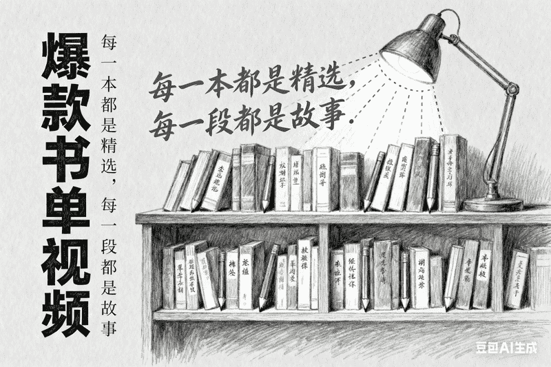爆款书单视频|铅笔画风格-星舰联盟AIGC