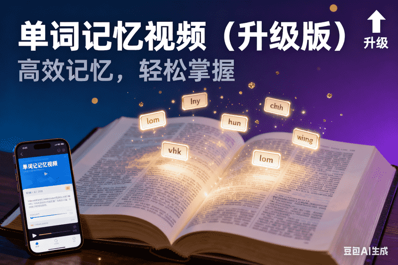 单词记忆视频（升级版）-星舰联盟AIGC