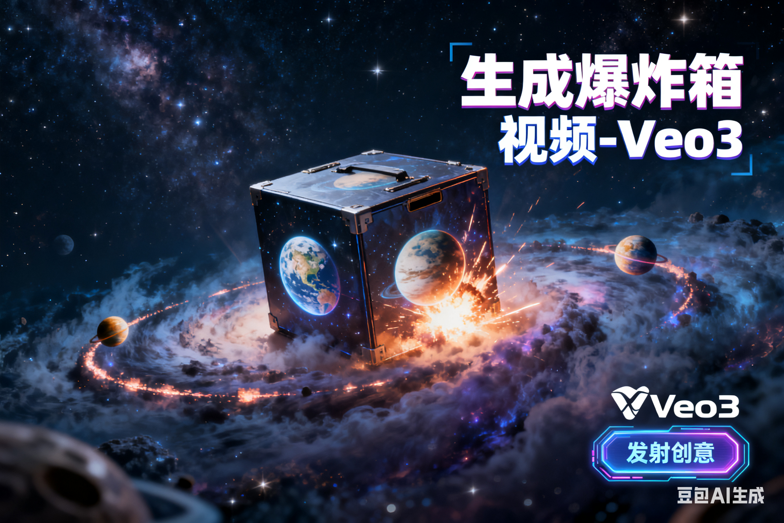 生成爆炸箱视频-Veo3