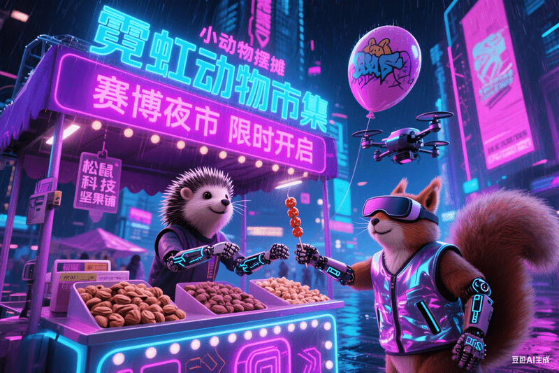 小动物摆摊-星舰联盟AIGC