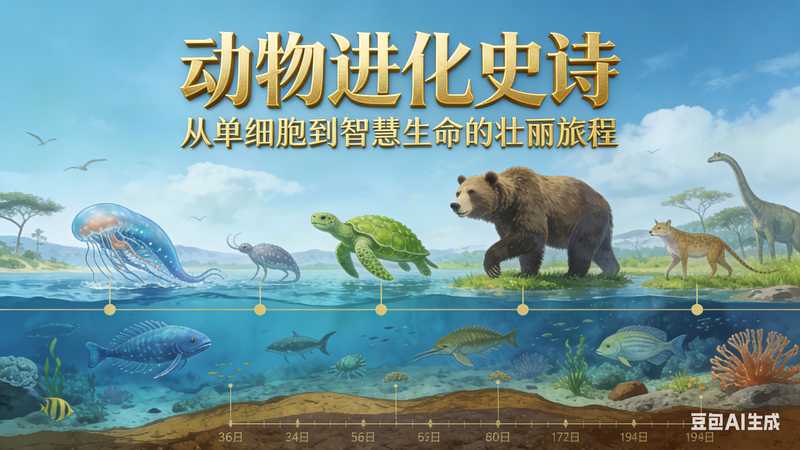 动物进化史【速创剪映小助手】-星舰联盟AIGC