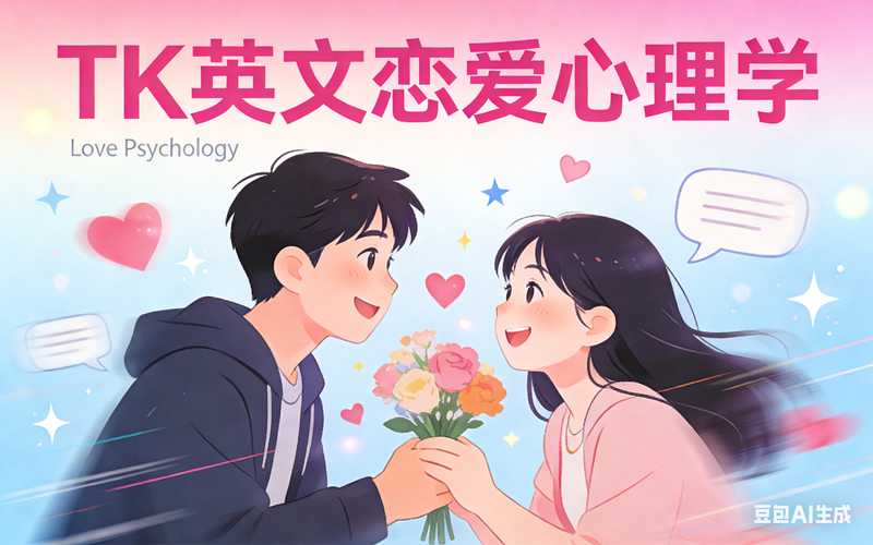 TK英文恋爱心理学动态插画